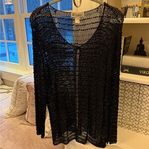 Vintage Black Beaded Knit Cardigan